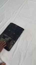 🌿 Premium Fox Georgette Saree – Kalamkari Border, Copper Zari Weaving & Designer Butti Blouse 🌿