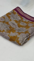 Mangalagiri Silk Saree with All-Over Design, Weaving Border & Kalamkari Pallu – Artistic Elegance for Boutique Displays