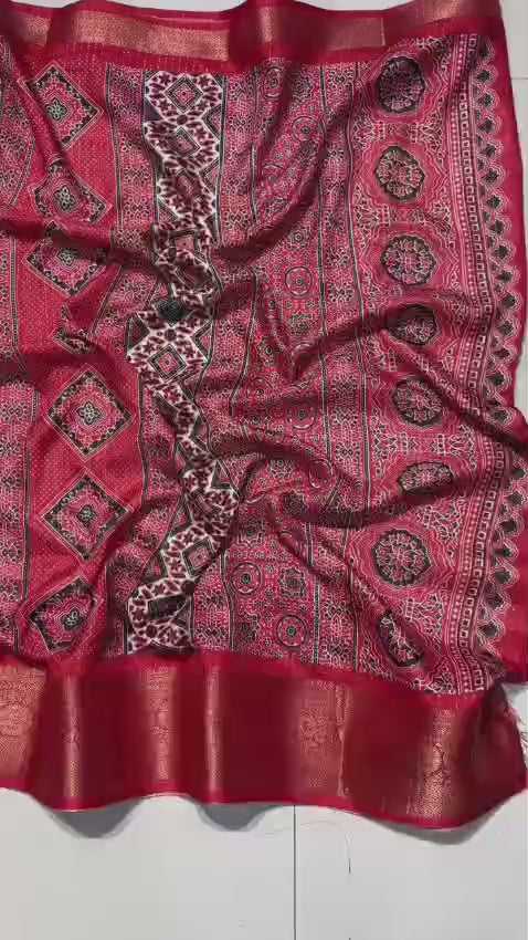 Super Hit Dola Silk Premium Saree – Pure Fabric with Original Jacquard Border & Running Blouse