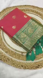 Pure Banarasi Silk Saree with Rich Mina Work & Butti Design – Regal Grandeur for Boutique Displays & Wedding Season Gifting