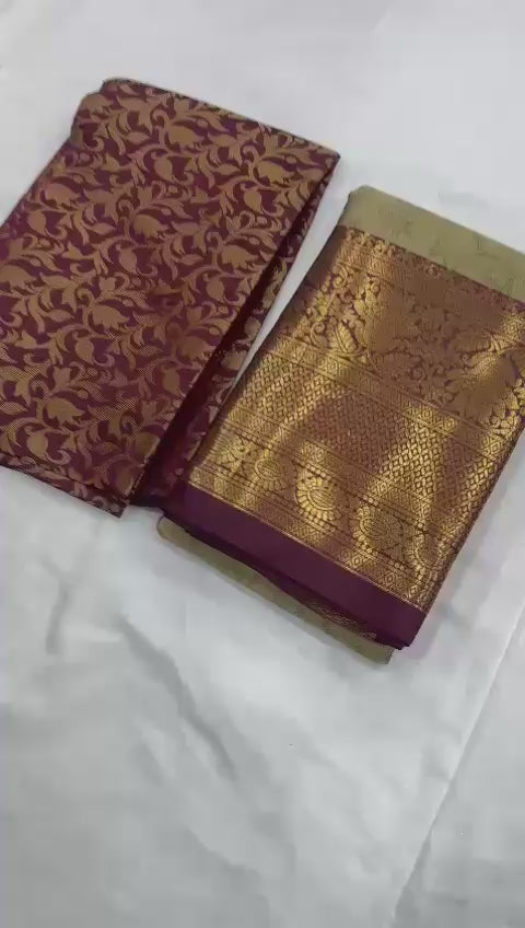 Pure Mercerised Cotton Silk Saree with Exclusive Zari Border & Contrast Blouse – Premium Aura Collection for Everyday Elegance & Boutique Displays