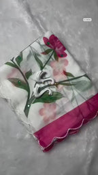 Soft Linen Brush Print Saree
