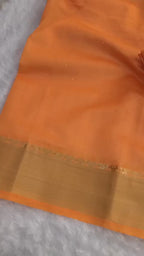 Heavy  maheshwari silk saree with gold jacquard border and gold rich pallu embedded with sequence weave work allover saree with Perfectly matched blouse piece and pallu