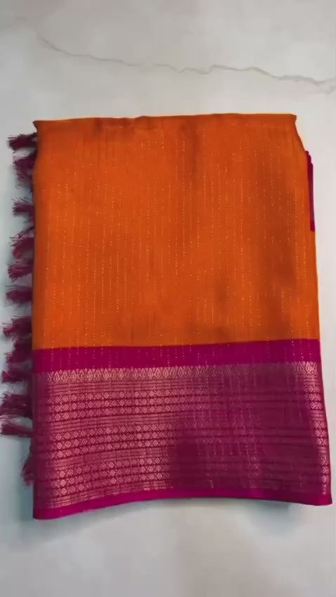 Super Dola RECCO Jari Saree with Premium Pallu & Contrast Blouse – Elegant Uniform Unlock for Boutique Displays & Bulk Orders