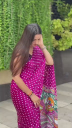 Ajrakh Premium Gajji Silk Saree with Rich Pallu & Contrast Blouse – Best Selling Boutique Collection