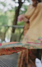 Handloom Tussar Silk Saree with Kalamkari Digital Print & Arco Border – Premium Collection