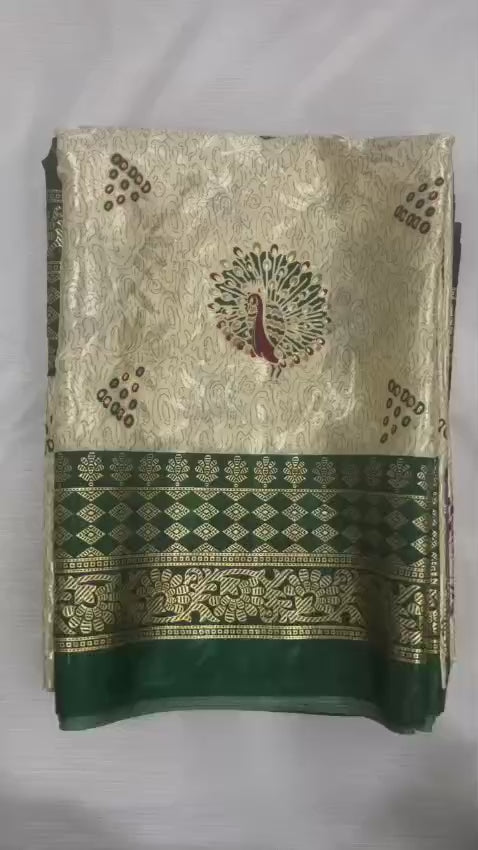 Premium Crepe Silk Saree – Jacquard Jari Lining & Multi Foil Work Pallu