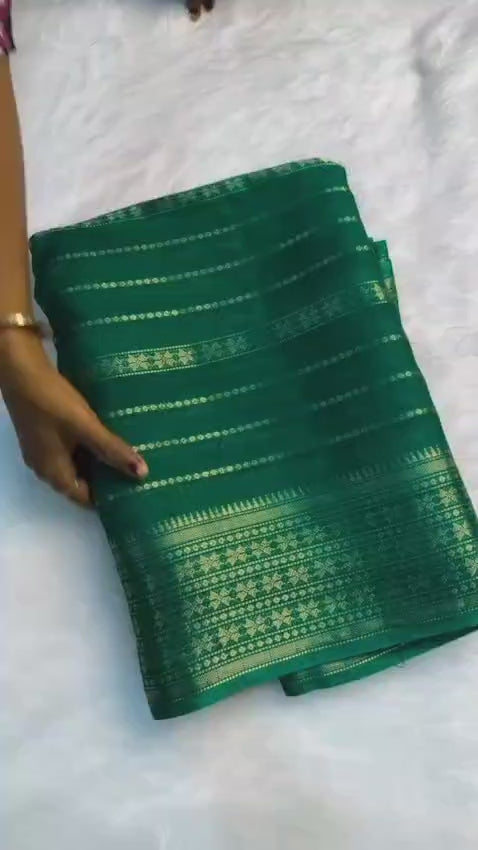 Premium Crepe Silk Saree with Jacquard Jari Lining Work & Running Blouse – Dream Saree Collection