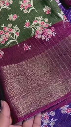 Semi Dola Saree with Riko Zari & Floral Butti – Elegant Daily Wear for Boutique Buyers & Bulk Orders